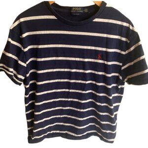 Polo Ralph Lauren Classic Fit Striped Navy and White Tee Size Medium